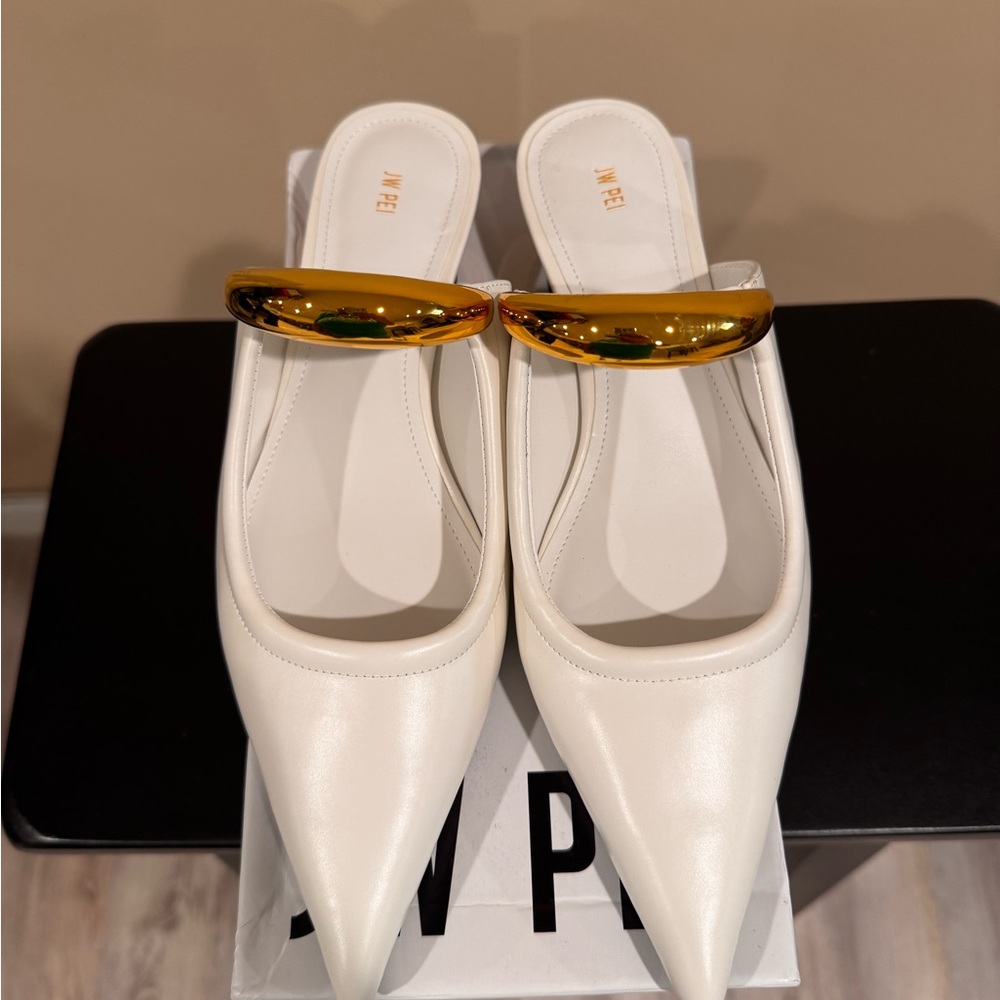 JW PEI Helena Mules with Gold Detail
